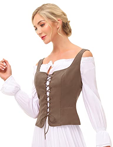 Cofee Scarlet Darkness Womens Pirate 2XL Waistcoat