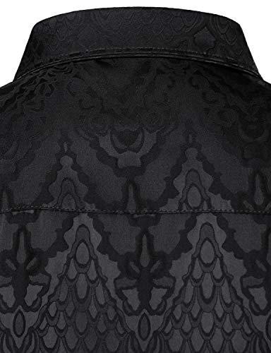 Men's Jacquard Button-Up Dress Shirt 