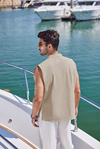 Men's Medieval-Bohemian Top, Khaki