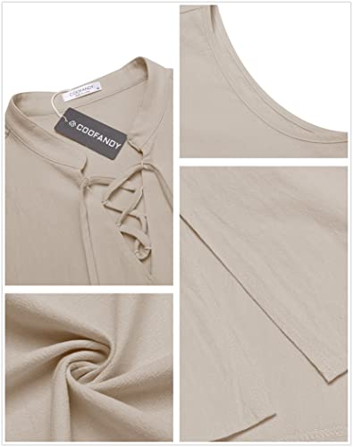 Men's Medieval-Bohemian Top, Khaki