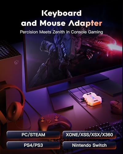 AIMZENIX Keyboard Mouse Adapter for Multi-Platform Gaming - White