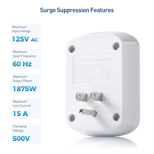 Single Outlet Surge Protector for Electronics