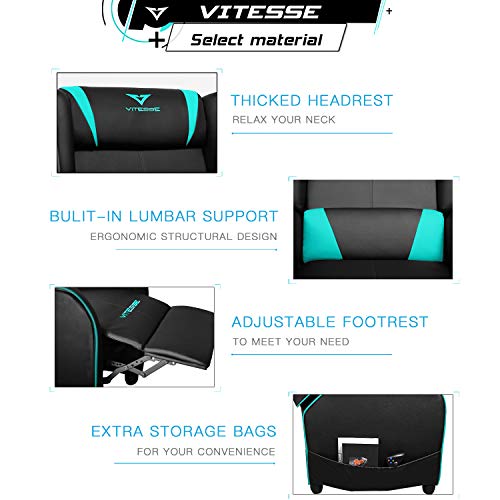 VIT Gaming Recliner Chair - Racing Style, Teal