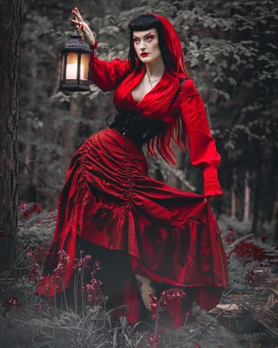 Scarlet Darkness Steampunk Skirt Victorian Pirate Costume Women