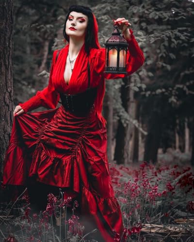 Scarlet Darkness Steampunk Skirt Victorian Pirate Costume Women