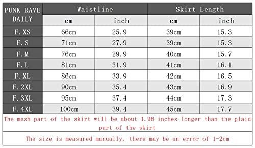 Gothic Plaid Skirt with Tulle and High Waist