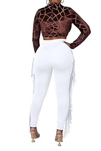 Rimhold Women's Fringe High Waist Yoga Pants