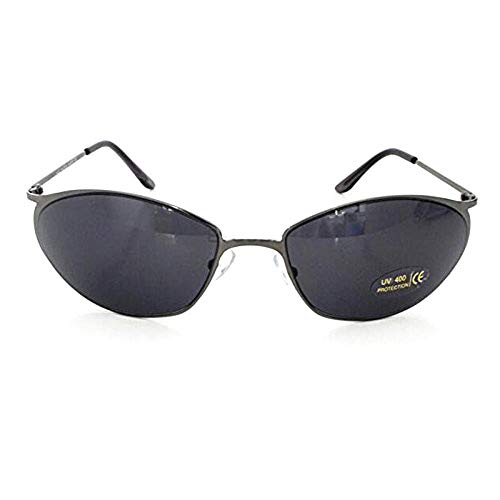 PLOPLO NEO Matrix Inspired Wire Frame Sunglasses Gray
