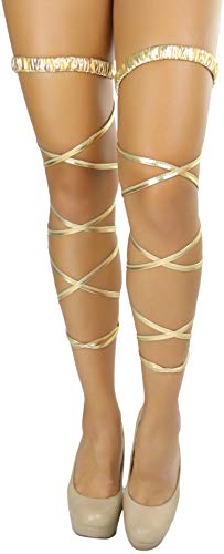 Golden Goddess Festival Lame Leg Garter Wraps
