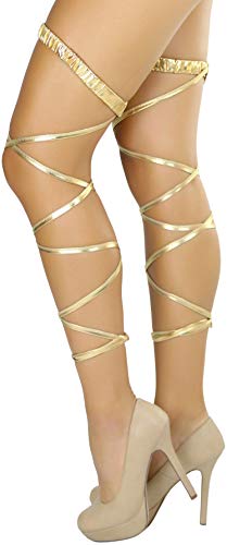 Golden Goddess Festival Lame Leg Garter Wraps