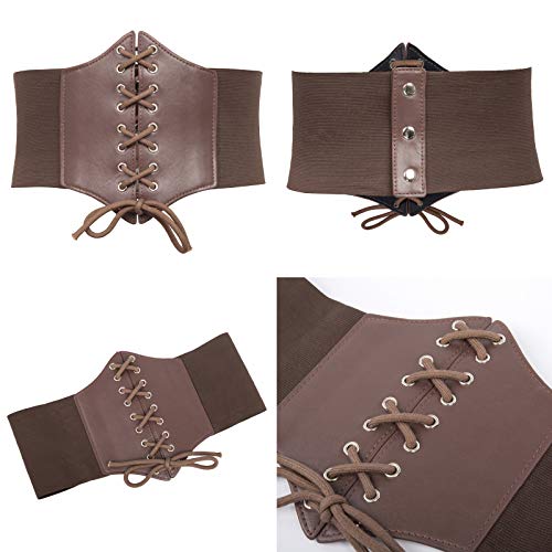 Rockabilly Dress with Underbust Corset Belt in Black/Coffee