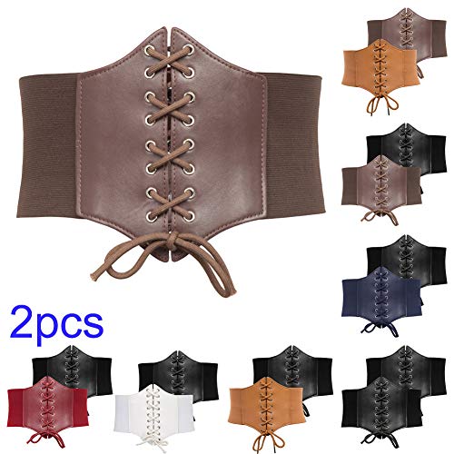 Rockabilly Dress with Underbust Corset Belt in Black/Coffee