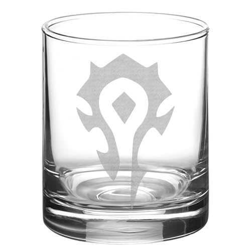 Warcraft Horde Emblem Whiskey Rocks Glass | Gift Idea