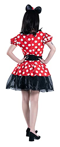 Disney Mickey Mouse Glam Minnie Costume, Small-sized, Red/White/Black