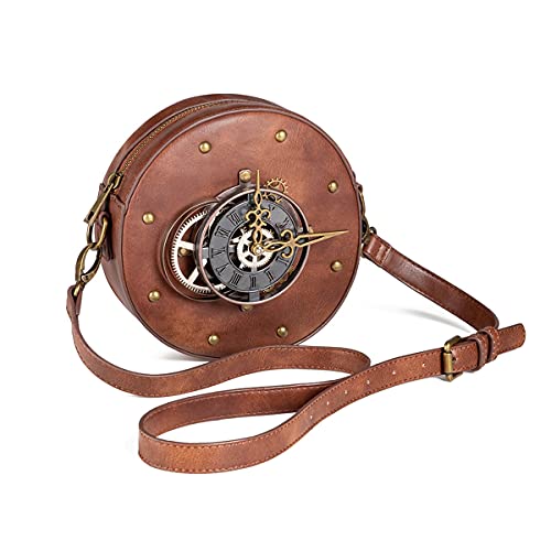 Steampunk Retro Leather Messenger Bag for Women