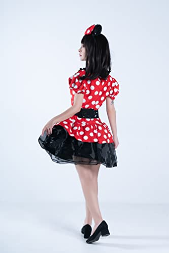 Disney Mickey Mouse Glam Minnie Costume, Small-sized, Red/White/Black