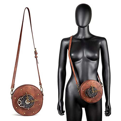 Steampunk Retro Leather Messenger Bag for Women