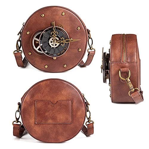 Steampunk Retro Leather Messenger Bag for Women