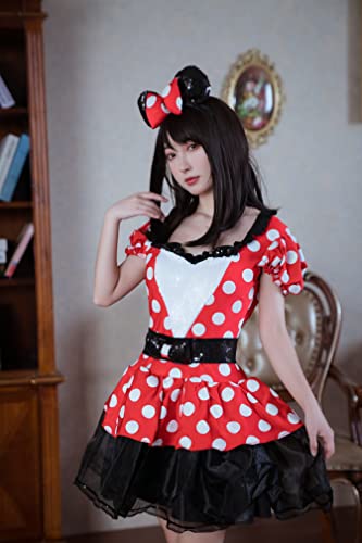 Disney Mickey Mouse Glam Minnie Costume, Small-sized, Red/White/Black