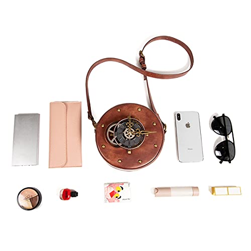 Steampunk Retro Leather Messenger Bag for Women