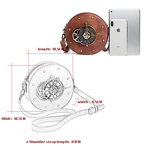 Steampunk Retro Leather Messenger Bag for Women