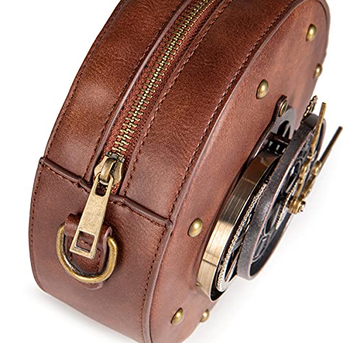 Steampunk Retro Leather Messenger Bag for Women