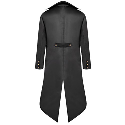 Men's Victorian Gothic Steampunk Frock Coat Costume Black