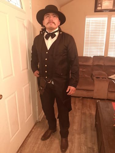 Men's Victorian Gothic Steampunk Frock Coat Costume Black