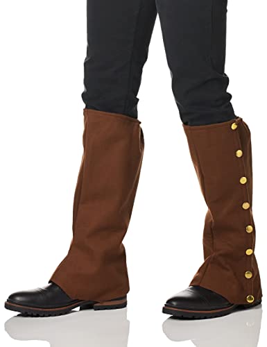 Steampunk Suede Spats Costume Accessory, Brown, One Size