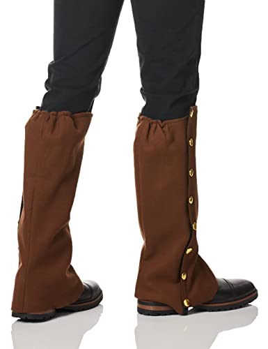 Steampunk Suede Spats Costume Accessory, Brown, One Size