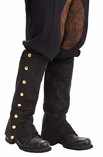 Steampunk Suede Spats Costume Accessory, Black