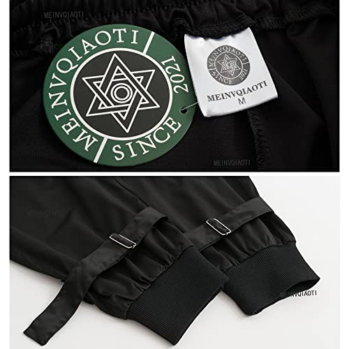 Black Chained Cargo Pants for Women (Size M)