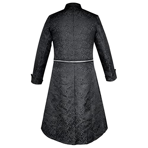 Men's Gothic Renaissance Vampire Frock Coat (Black, Medium)