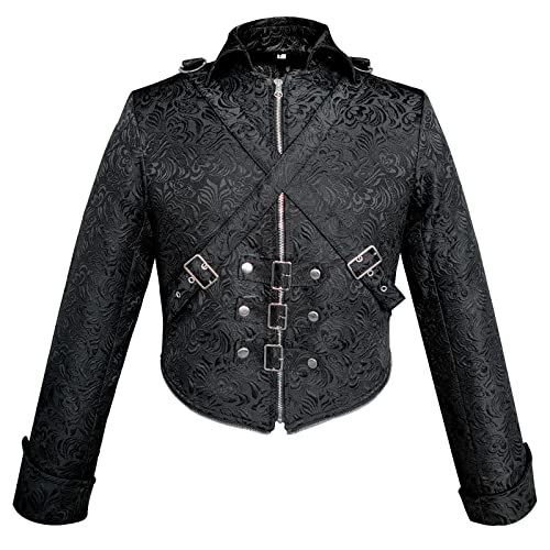 Men's Gothic Renaissance Vampire Frock Coat (Black, Medium)