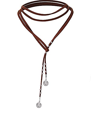 Kercisbeauty Boho Brown Velvet Choker with Tassels