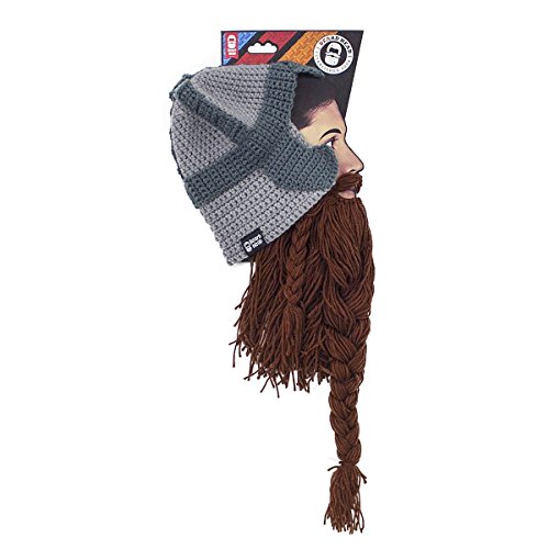 Barbarian Dwarf Warrior Knit Helmet with Removable Beard