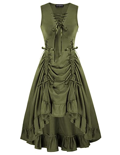 Scarlet Darkness Gothic Steampunk High Low Dress