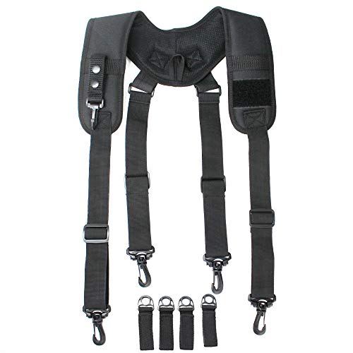Black Tactical Duty Belt Harness with Padded Adjustable