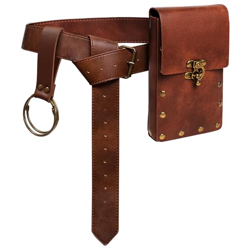 Steampunk Leather Belt Pouch for Renaissance Cosplay