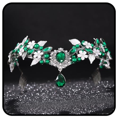 Banatra Rhinestone Bride Crowns Silver Flower Fairy