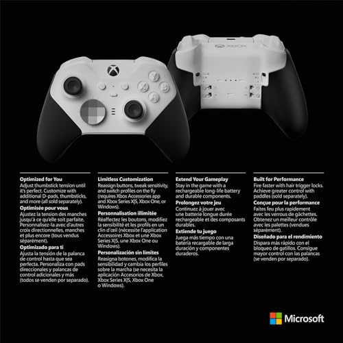 White Xbox Elite Gaming Controller for Various Platforms