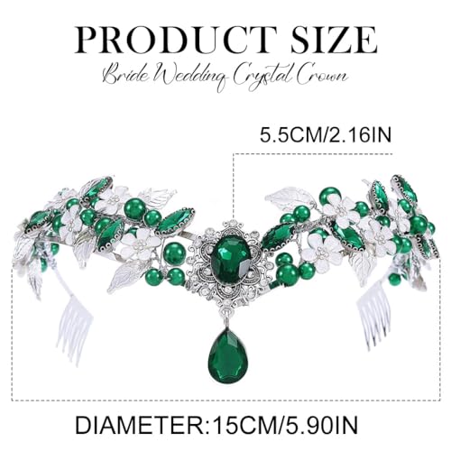 Banatra Rhinestone Bride Crowns Silver Flower Fairy