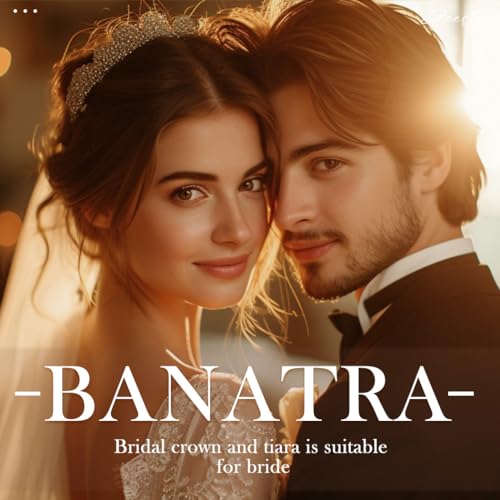 Banatra Rhinestone Bride Crowns Silver Flower Fairy