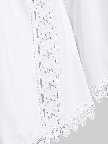 Women's Lace Trim Flare Sleeved Top