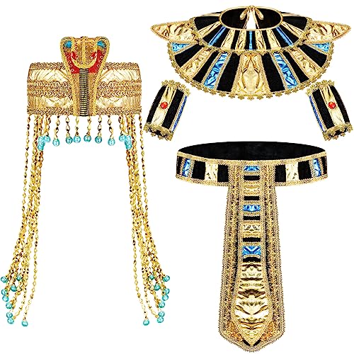 Egyptian Goddess Costume Accessories Set with Multicoloured Beads