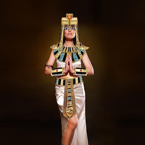 Egyptian Goddess Costume Accessories Set with Multicoloured Beads