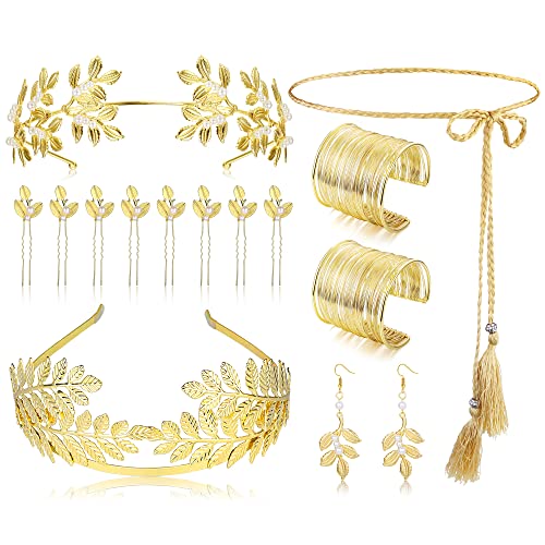 Golden Laurel Goddess Costume Accessory Set - 14pcs