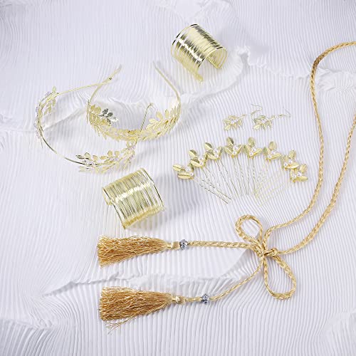 Golden Laurel Goddess Costume Accessory Set - 14pcs