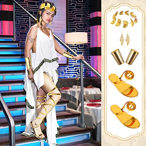 Golden Greek Goddess Costume Set with Accessories