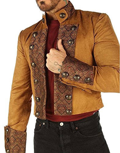 Handmade Steampunk Pirate Coat Top in Tan Brown